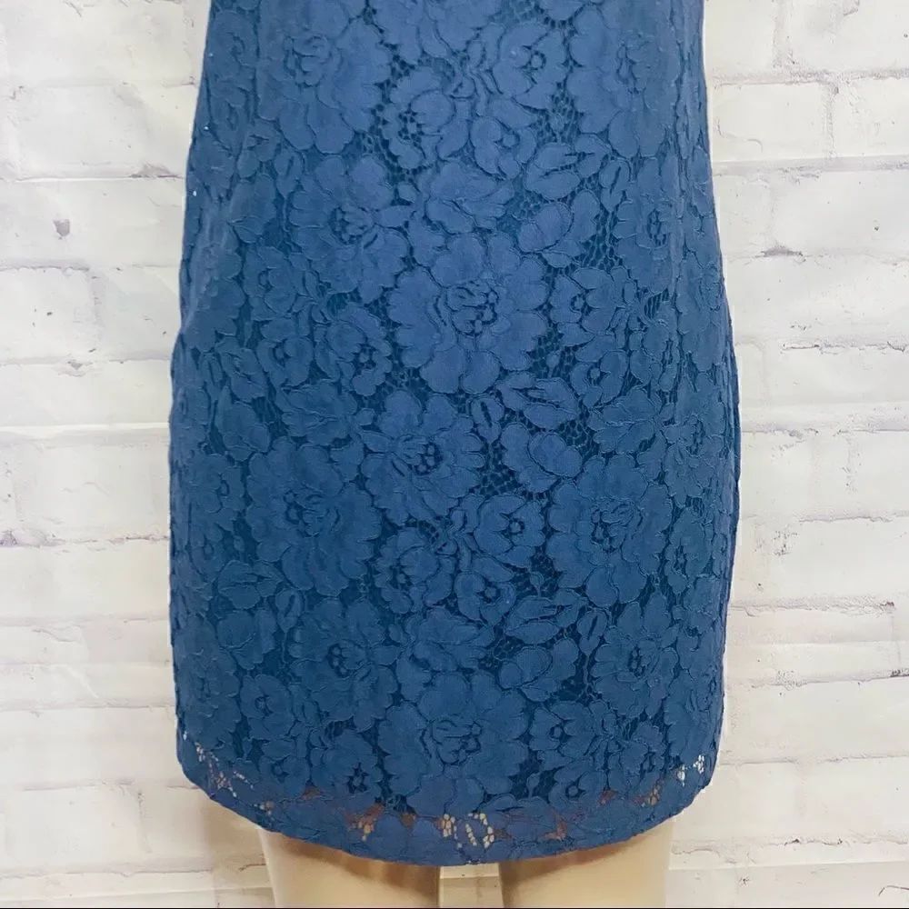 Charles Henry blue floral lace shift dress size small - Picture 7 of 11